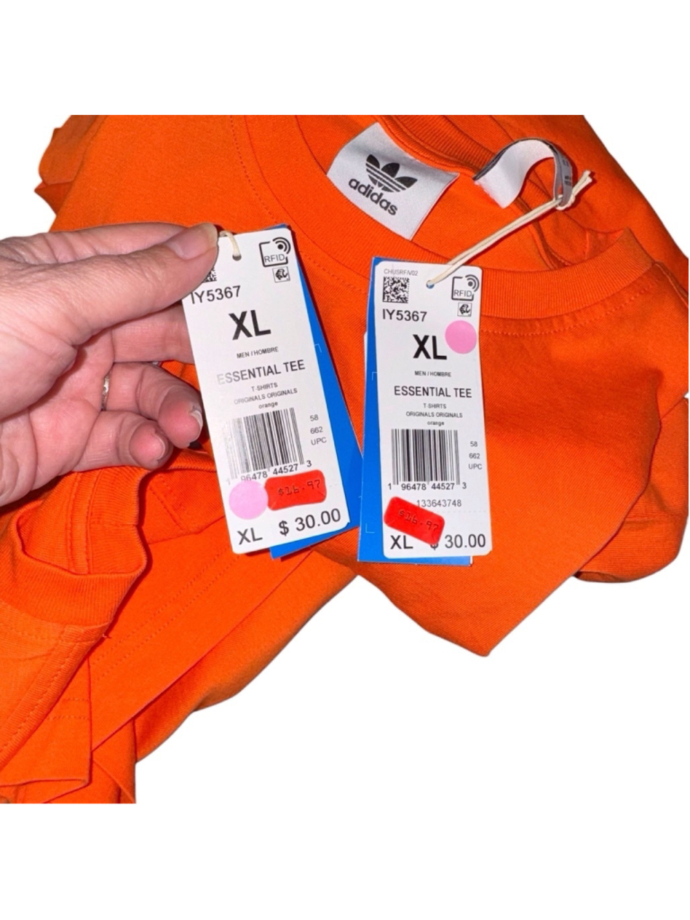 Men's Adidas T-Shirt, XL, Orange - Picture 3 of 3